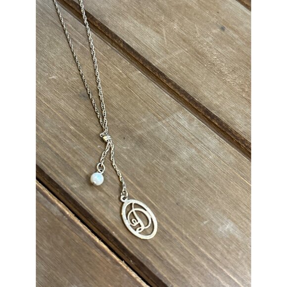 Vintage Avon Gold Pendant Necklace With Initial D & Pearl Charm - Picture 2 of 9